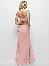 Side View Thumbnail - Rose - PANTONE Rose Quartz Strapless Empire Waist Cutout Maxi Dress with Covered Button Detail