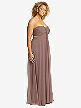 Alt View 2 Thumbnail - Sienna Strapless Empire Waist Cutout Maxi Dress with Covered Button Detail