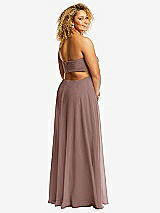 Alt View 3 Thumbnail - Sienna Strapless Empire Waist Cutout Maxi Dress with Covered Button Detail