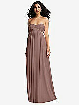 Alt View 5 Thumbnail - Sienna Strapless Empire Waist Cutout Maxi Dress with Covered Button Detail