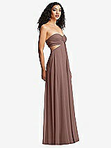 Alt View 6 Thumbnail - Sienna Strapless Empire Waist Cutout Maxi Dress with Covered Button Detail