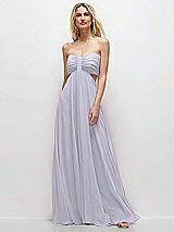 Front View Thumbnail - Silver Dove Strapless Empire Waist Cutout Maxi Dress with Covered Button Detail