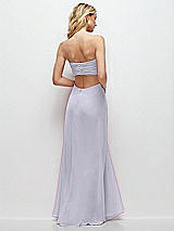 Side View Thumbnail - Silver Dove Strapless Empire Waist Cutout Maxi Dress with Covered Button Detail