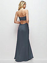 Side View Thumbnail - Silverstone Strapless Empire Waist Cutout Maxi Dress with Covered Button Detail