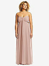 Alt View 1 Thumbnail - Toasted Sugar Strapless Empire Waist Cutout Maxi Dress with Covered Button Detail