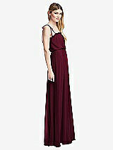 Side View Thumbnail - Cabernet Skinny Tie-Shoulder Ruffle-Trimmed Blouson Maxi Dress