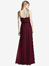 Rear View Thumbnail - Cabernet Skinny Tie-Shoulder Ruffle-Trimmed Blouson Maxi Dress