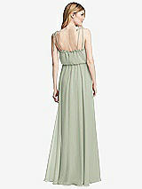 Rear View Thumbnail - Celadon Skinny Tie-Shoulder Ruffle-Trimmed Blouson Maxi Dress