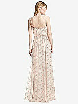 Rear View Thumbnail - Coquette Floral Print Skinny Tie-Shoulder Ruffle-Trimmed Blouson Maxi Dress