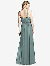 Rear View Thumbnail - Icelandic Skinny Tie-Shoulder Ruffle-Trimmed Blouson Maxi Dress