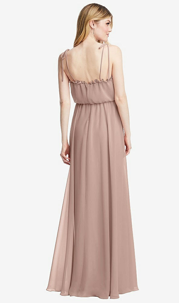 Back View - Neu Nude Skinny Tie-Shoulder Ruffle-Trimmed Blouson Maxi Dress