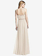 Rear View Thumbnail - Oat Skinny Tie-Shoulder Ruffle-Trimmed Blouson Maxi Dress