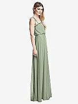 Side View Thumbnail - Sage Skinny Tie-Shoulder Ruffle-Trimmed Blouson Maxi Dress