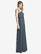 Side View Thumbnail - Silverstone Skinny Tie-Shoulder Ruffle-Trimmed Blouson Maxi Dress