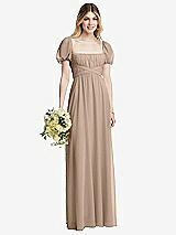 Alt View 1 Thumbnail - Topaz Regency Empire Waist Puff Sleeve Chiffon Maxi Dress