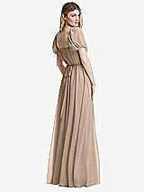 Rear View Thumbnail - Topaz Regency Empire Waist Puff Sleeve Chiffon Maxi Dress