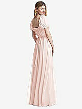 Rear View Thumbnail - Blush Regency Empire Waist Puff Sleeve Chiffon Maxi Dress