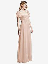 Side View Thumbnail - Cameo Regency Empire Waist Puff Sleeve Chiffon Maxi Dress