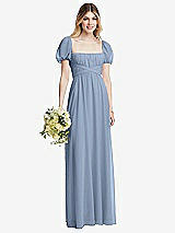 Alt View 1 Thumbnail - Cloudy Regency Empire Waist Puff Sleeve Chiffon Maxi Dress