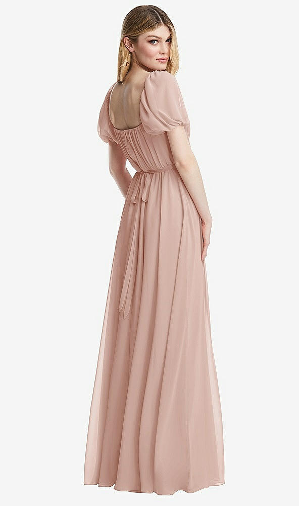 Back View - Toasted Sugar Regency Empire Waist Puff Sleeve Chiffon Maxi Dress