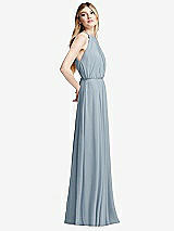 Side View Thumbnail - Mist Illusion Back Halter Maxi Dress with Covered Button Detail