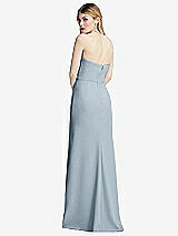 Alt View 3 Thumbnail - Mist Strapless Pleated Faux Wrap Trumpet Gown with Front Slit