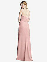 Alt View 3 Thumbnail - Rose - PANTONE Rose Quartz Strapless Pleated Faux Wrap Trumpet Gown with Front Slit