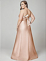 Alt View 3 Thumbnail - Cameo Strapless A-line Satin Gown with Modern Bow Detail