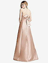 Front View Thumbnail - Cameo Strapless A-line Satin Gown with Modern Bow Detail