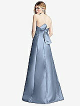 Front View Thumbnail - Cloudy Strapless A-line Satin Gown with Modern Bow Detail