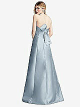 Front View Thumbnail - Mist Strapless A-line Satin Gown with Modern Bow Detail