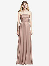 Front View Thumbnail - Neu Nude Shirred Bodice Strapless Chiffon Maxi Dress with Optional Straps