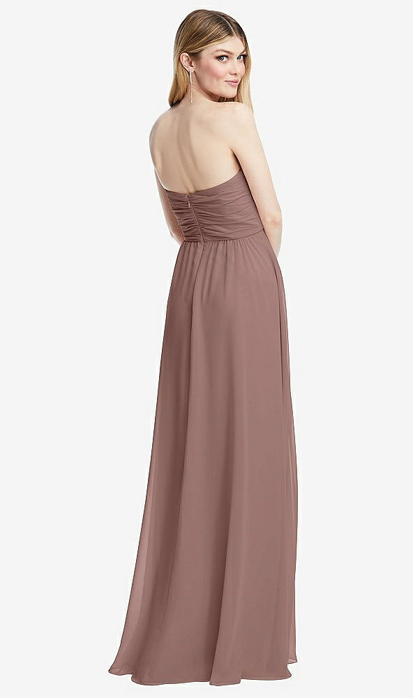 Back View - Sienna Shirred Bodice Strapless Chiffon Maxi Dress with Optional Straps