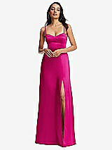 Alt View 1 Thumbnail - Think Pink Bustier A-Line Maxi Dress with Adjustable Spaghetti Straps