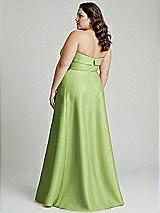 Alt View 2 Thumbnail - Mojito Strapless Bias Cuff Bodice Satin Gown with Pockets