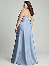 Alt View 2 Thumbnail - Cloudy Strapless Bias Cuff Bodice Satin Gown with Pockets