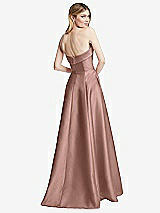 Alt View 4 Thumbnail - Neu Nude Strapless Bias Cuff Bodice Satin Gown with Pockets