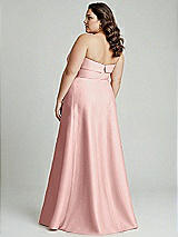 Alt View 2 Thumbnail - Rose - PANTONE Rose Quartz Strapless Bias Cuff Bodice Satin Gown with Pockets