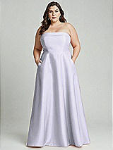 Alt View 1 Thumbnail - Silver Dove Strapless Bias Cuff Bodice Satin Gown with Pockets