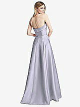 Alt View 4 Thumbnail - Silver Dove Strapless Bias Cuff Bodice Satin Gown with Pockets