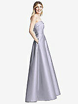 Alt View 5 Thumbnail - Silver Dove Strapless Bias Cuff Bodice Satin Gown with Pockets