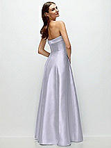 Side View Thumbnail - Silver Dove Strapless Bias Cuff Bodice Satin Gown with Pockets