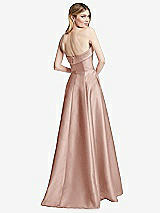 Alt View 4 Thumbnail - Toasted Sugar Strapless Bias Cuff Bodice Satin Gown with Pockets