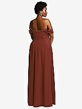 Alt View 4 Thumbnail - Auburn Moon Off-the-Shoulder Pleated Cap Sleeve A-line Maxi Dress