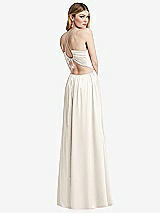 Rear View Thumbnail - Ivory Halter Cross-Strap Gathered Tie-Back Cutout Maxi Dress