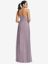 Rear View Thumbnail - Lilac Dusk Plunging V-Neck Criss Cross Strap Back Maxi Dress