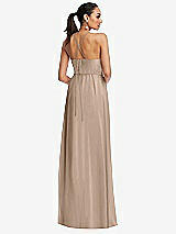 Rear View Thumbnail - Topaz Plunging V-Neck Criss Cross Strap Back Maxi Dress