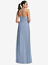 Rear View Thumbnail - Cloudy Plunging V-Neck Criss Cross Strap Back Maxi Dress