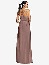 Rear View Thumbnail - Sienna Plunging V-Neck Criss Cross Strap Back Maxi Dress