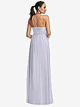 Rear View Thumbnail - Silver Dove Plunging V-Neck Criss Cross Strap Back Maxi Dress